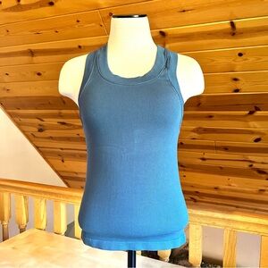Free People Movement Women's Blue Ribbed Racerback Tank Top Size XS/S